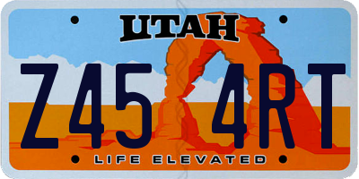 UT license plate Z454RT