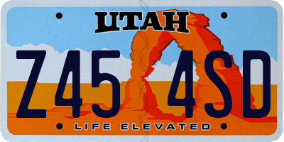 UT license plate Z454SD