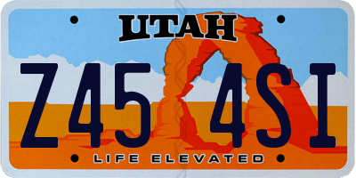 UT license plate Z454SI