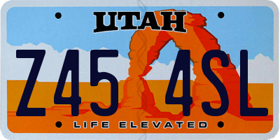 UT license plate Z454SL