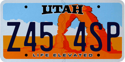 UT license plate Z454SP