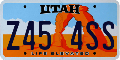 UT license plate Z454SS