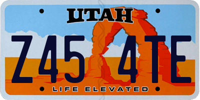 UT license plate Z454TE