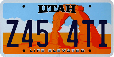 UT license plate Z454TI