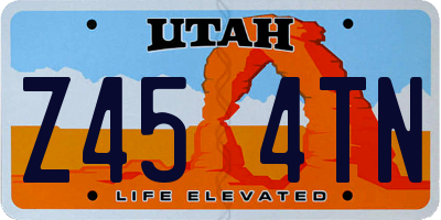 UT license plate Z454TN