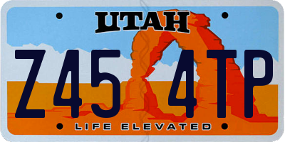 UT license plate Z454TP