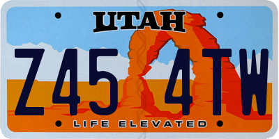 UT license plate Z454TW