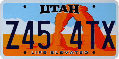 UT license plate Z454TX