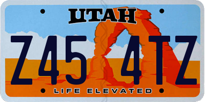 UT license plate Z454TZ