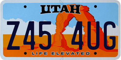 UT license plate Z454UG