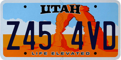 UT license plate Z454VD