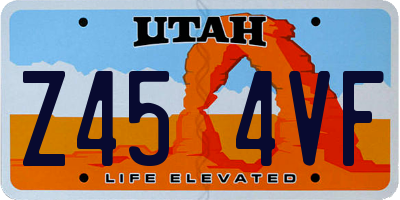 UT license plate Z454VF