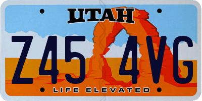 UT license plate Z454VG