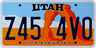 UT license plate Z454VO