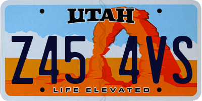 UT license plate Z454VS