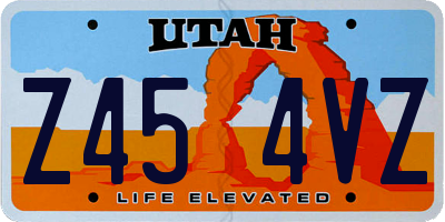 UT license plate Z454VZ