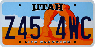 UT license plate Z454WC