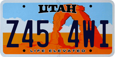 UT license plate Z454WI