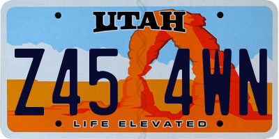 UT license plate Z454WN