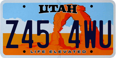 UT license plate Z454WU