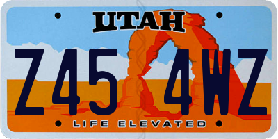 UT license plate Z454WZ