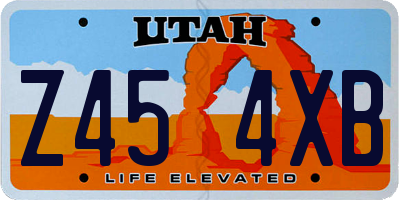 UT license plate Z454XB