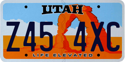 UT license plate Z454XC