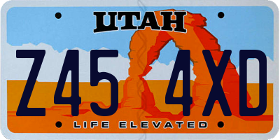 UT license plate Z454XD