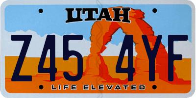 UT license plate Z454YF