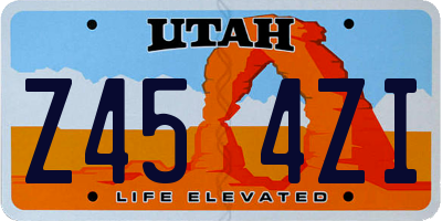 UT license plate Z454ZI