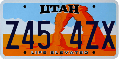 UT license plate Z454ZX