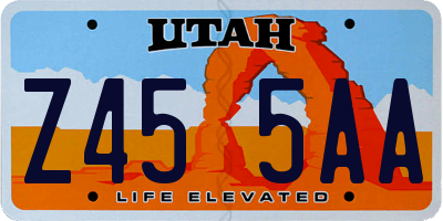 UT license plate Z455AA