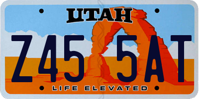 UT license plate Z455AT