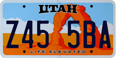 UT license plate Z455BA