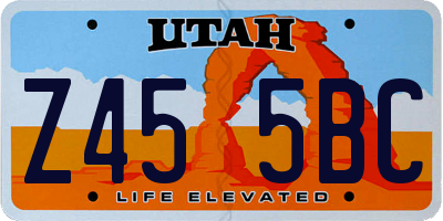 UT license plate Z455BC