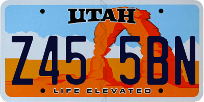 UT license plate Z455BN