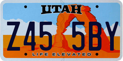 UT license plate Z455BY