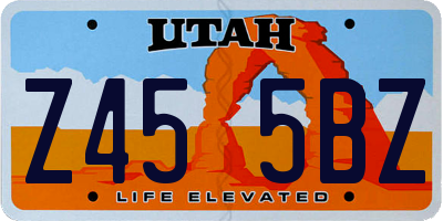 UT license plate Z455BZ