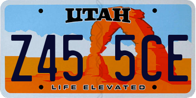 UT license plate Z455CE