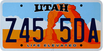 UT license plate Z455DA