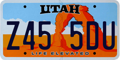 UT license plate Z455DU