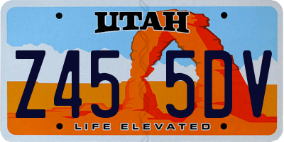 UT license plate Z455DV