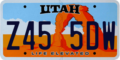 UT license plate Z455DW