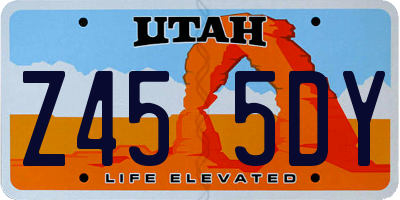 UT license plate Z455DY