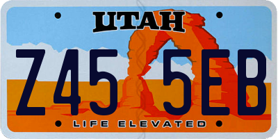 UT license plate Z455EB
