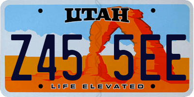 UT license plate Z455EE