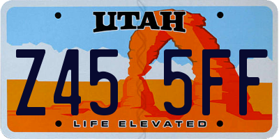 UT license plate Z455FF