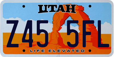 UT license plate Z455FL