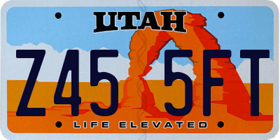 UT license plate Z455FT