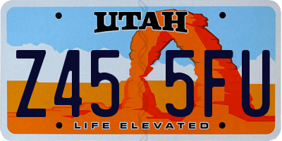 UT license plate Z455FU